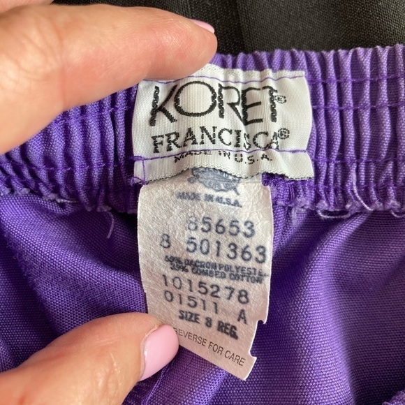 Koret Francisca Purple  Stripes Floral Top long sleeve Pant Set Size M/8 - Picture 4 of 12